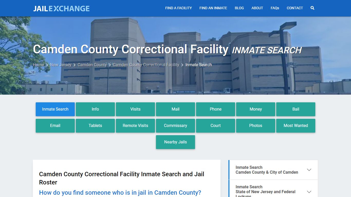 Camden County Correctional Facility Inmate Search - Jail Exchange