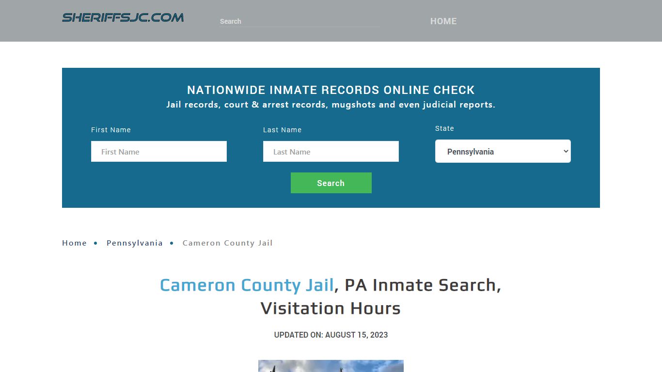 Cameron County Jail, PA Inmate Search, Visitation Hours