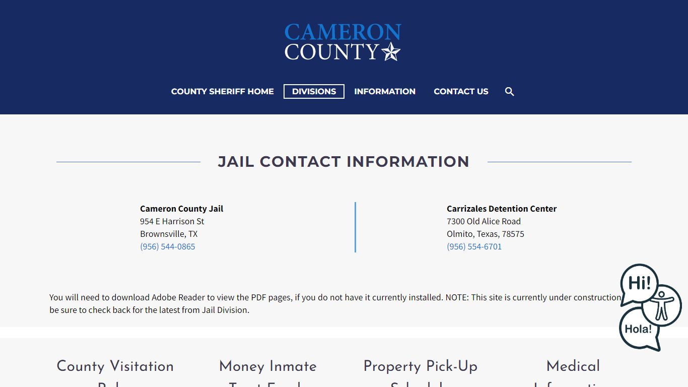 Jail Division - Cameron County