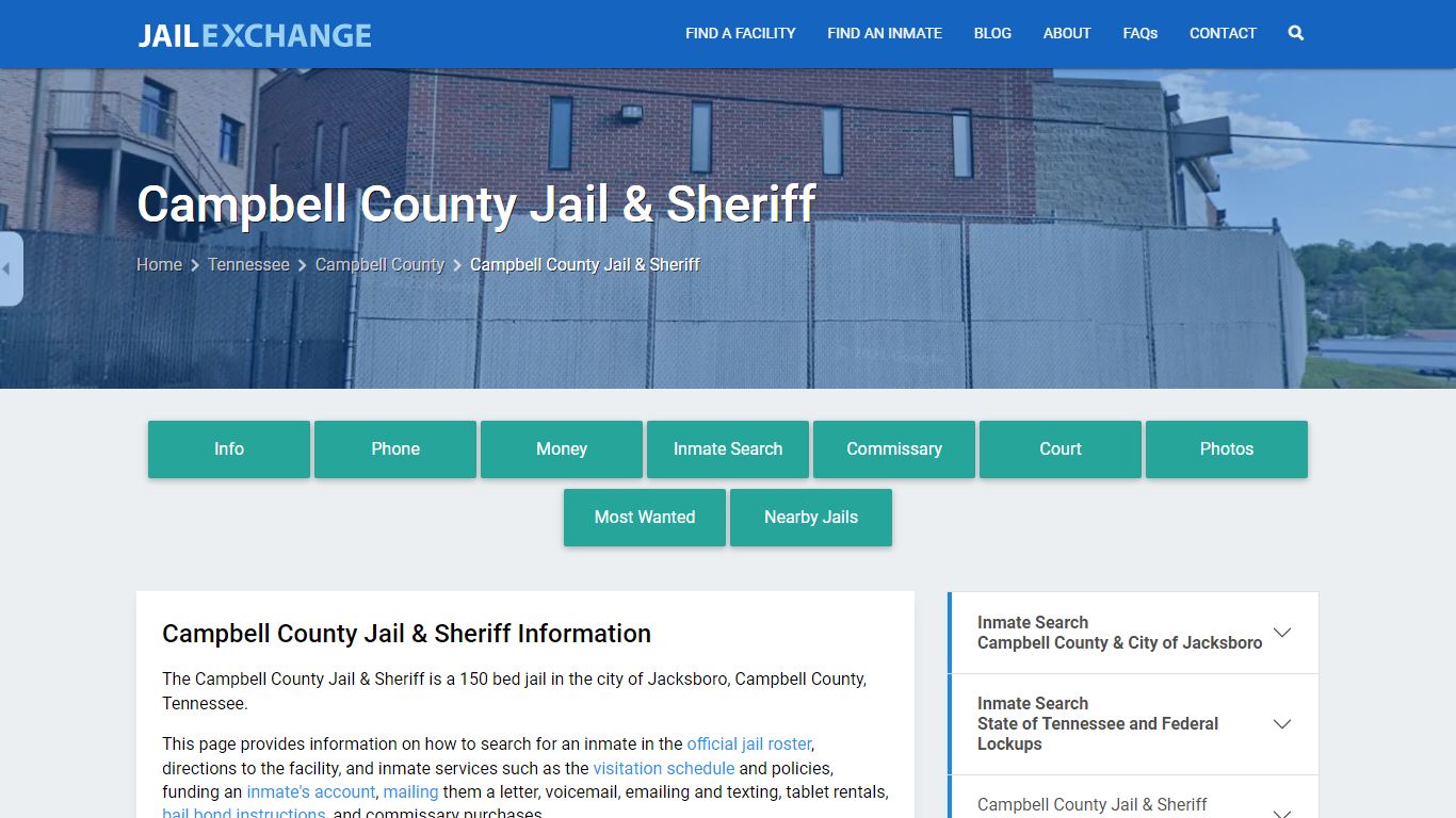 Campbell County Jail & Sheriff, TN Inmate Search, Information