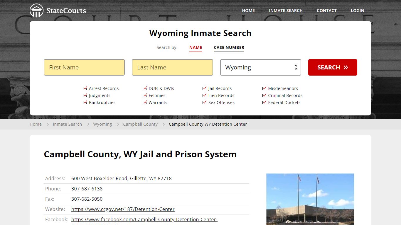 Campbell County WY Detention Center Inmate Records Search, Wyoming ...