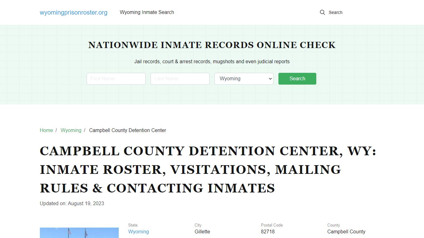 Campbell County Detention Center, WY: Inmate Search, Visitations ...