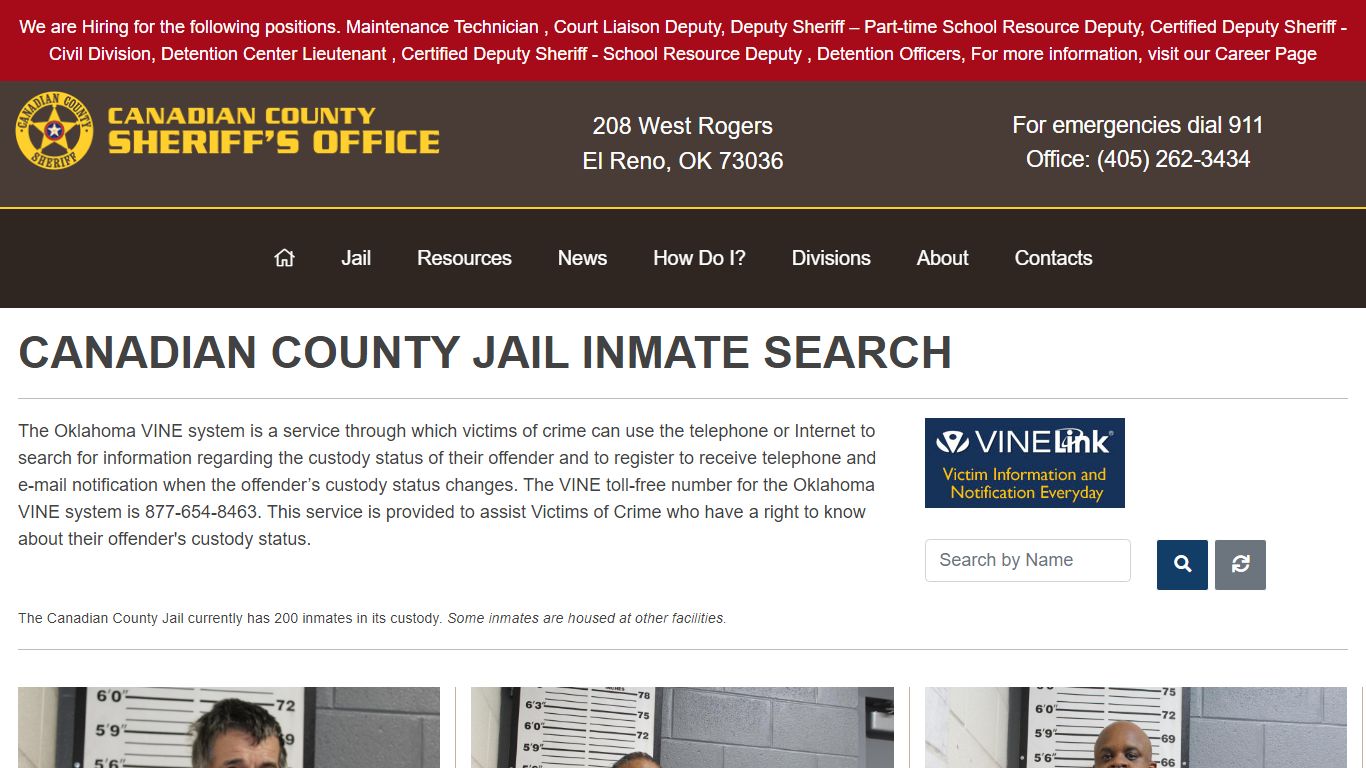 Inmate Search - Canadian County Sheriff's Office