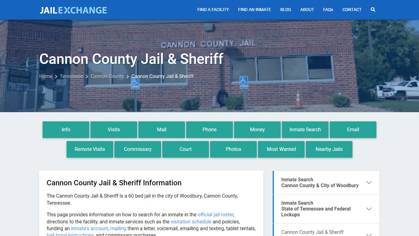 Cannon County Jail & Sheriff, TN Inmate Search, Information