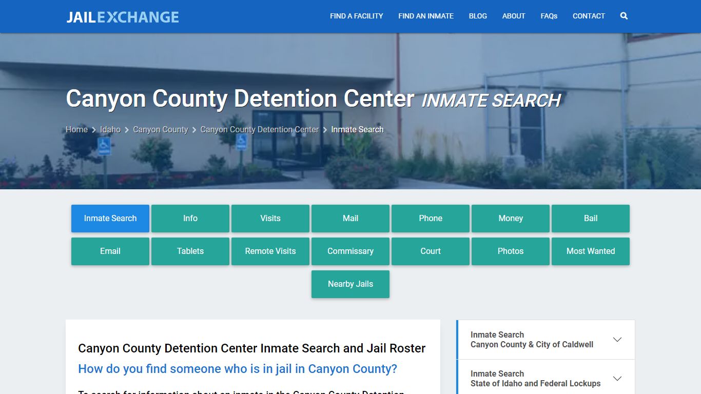 Canyon County Detention Center Inmate Search - Jail Exchange