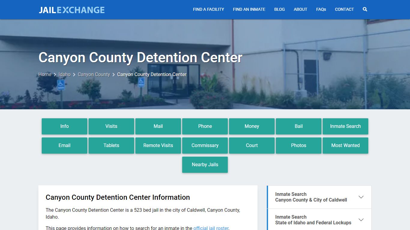 Canyon County Detention Center, ID Inmate Search, Information