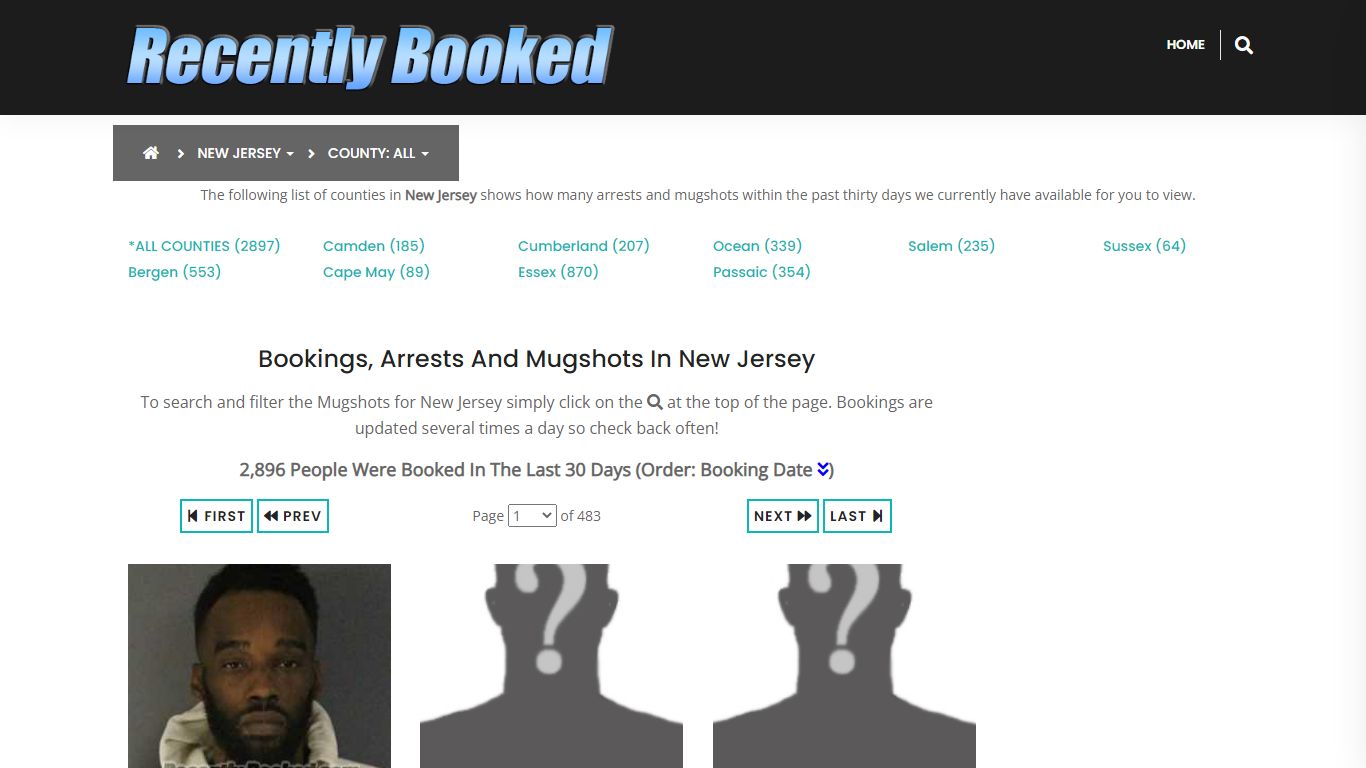 Bookings, Arrests and Mugshots in Cape May County, New Jersey