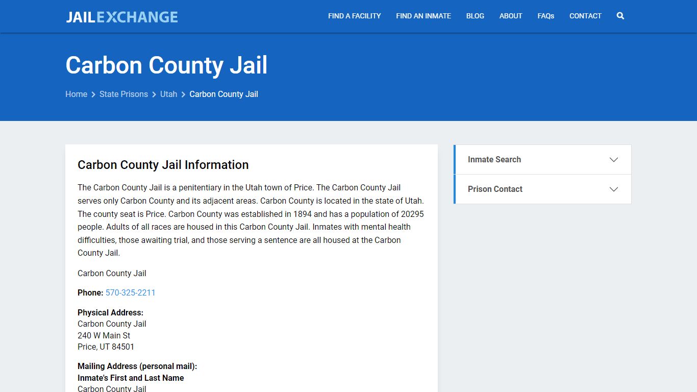 Carbon County Jail Inmate Search, UT - Jail Exchange