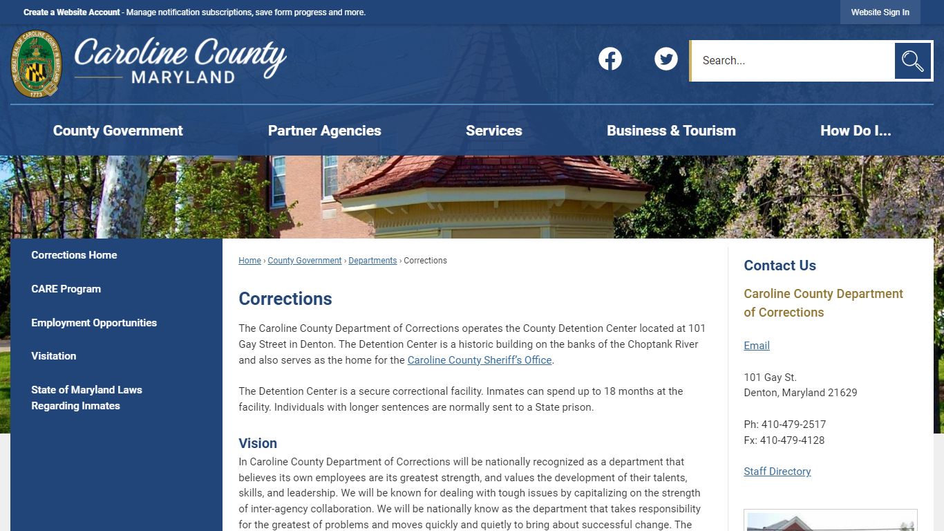 Corrections | Caroline County, MD - Official Website