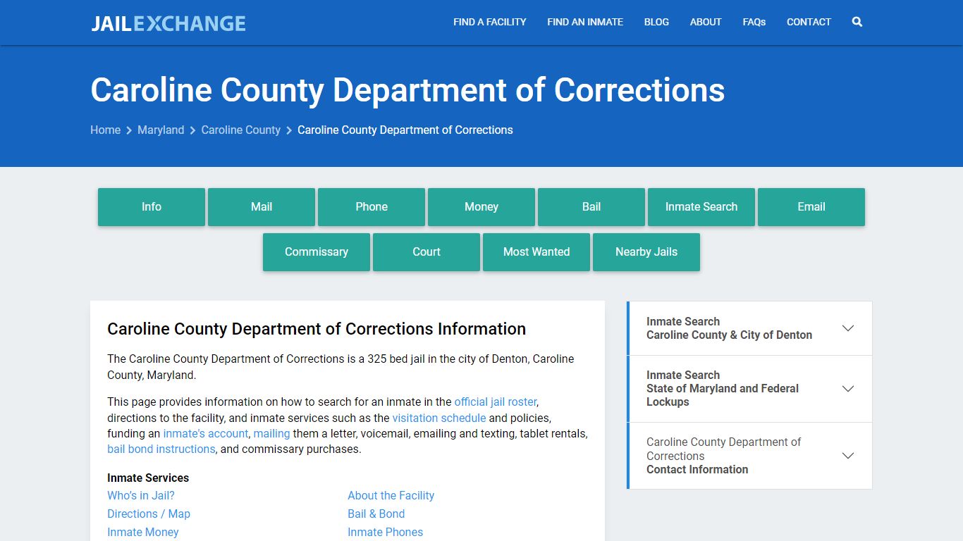 Caroline County Department of Corrections - Jail Exchange