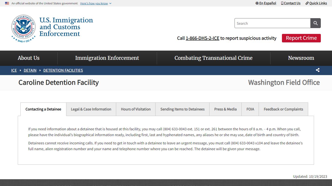 Caroline Detention Facility | ICE
