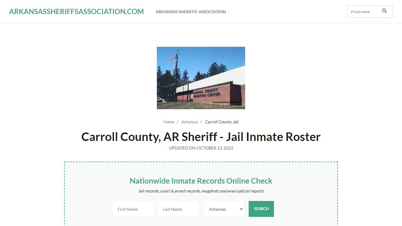Carroll County, AR Sheriff - Jail Inmate Roster