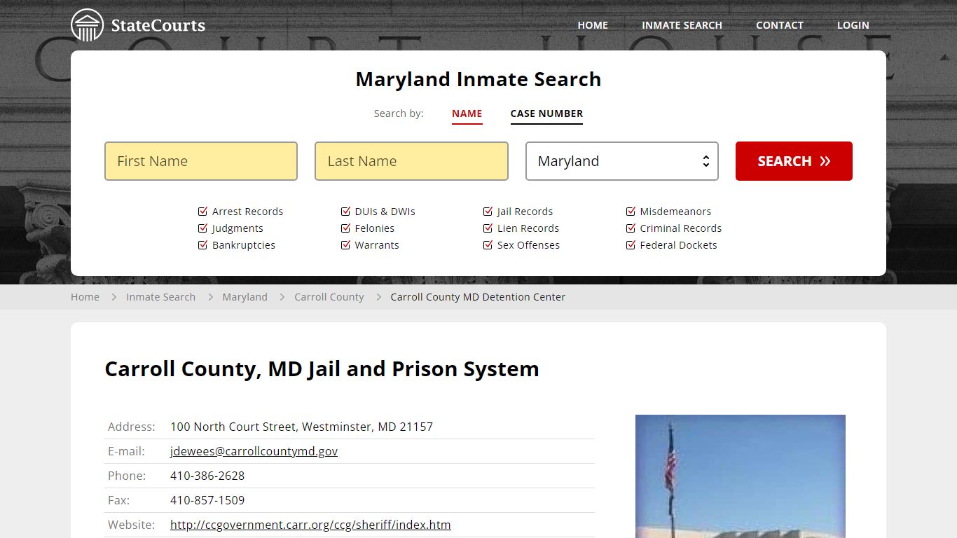 Carroll County MD Detention Center Inmate Records Search, Maryland ...
