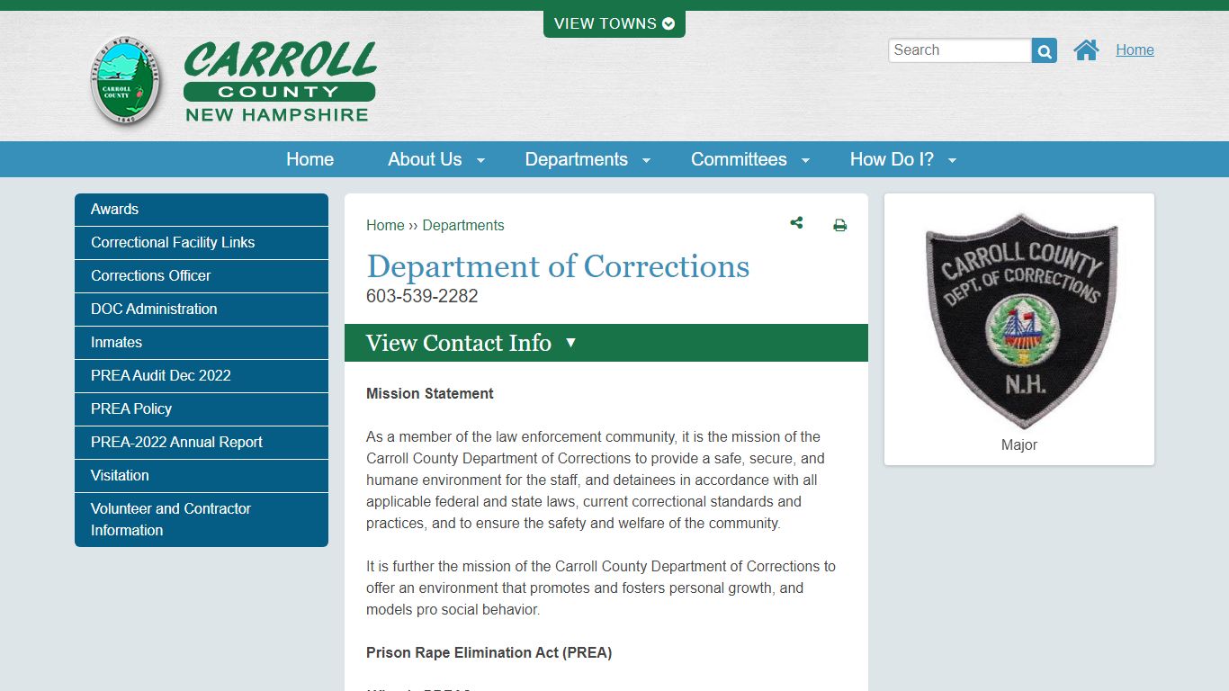 Department of Corrections | Carroll County NH