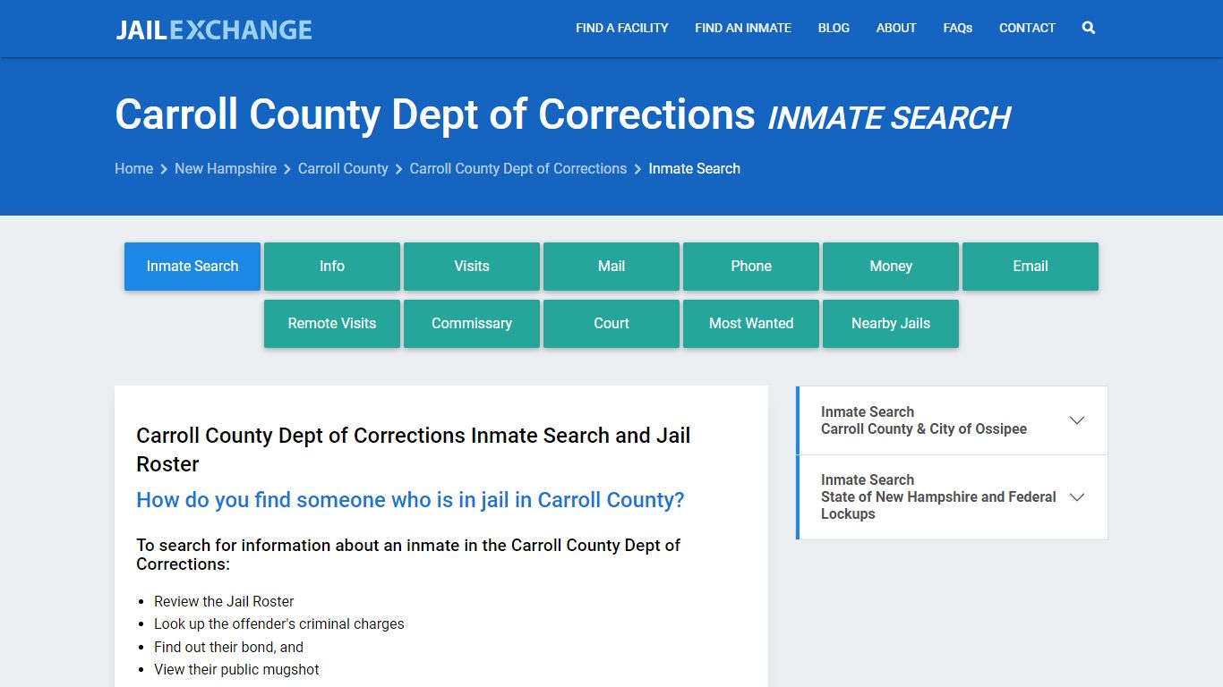 Carroll County Dept of Corrections Inmate Search - Jail Exchange