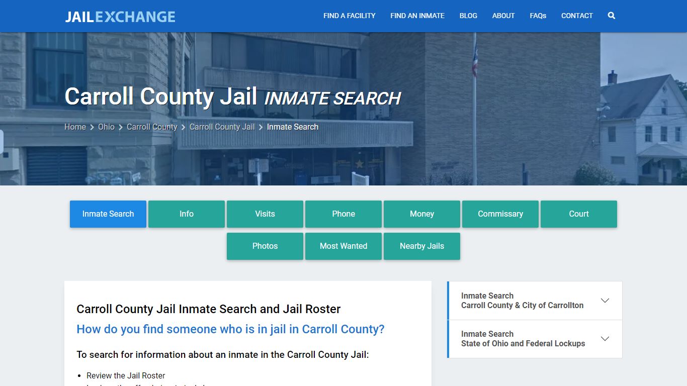 Carroll County Jail Inmate Search - Jail Exchange