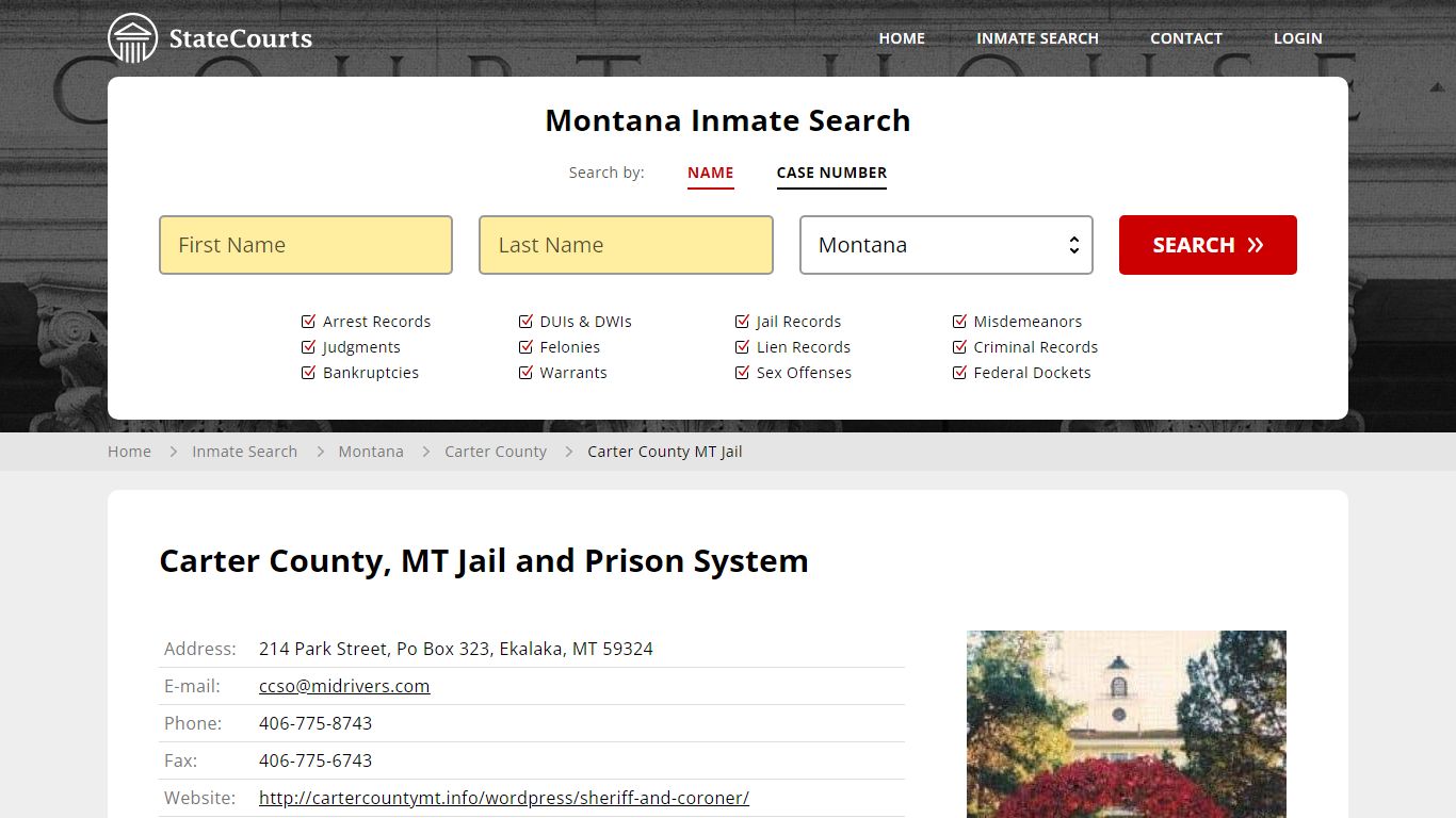 Carter County MT Jail Inmate Records Search, Montana - StateCourts