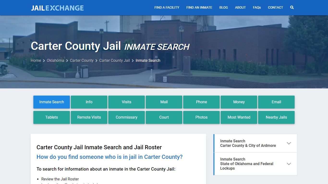 Inmate Search: Roster & Mugshots - Carter County Jail, OK