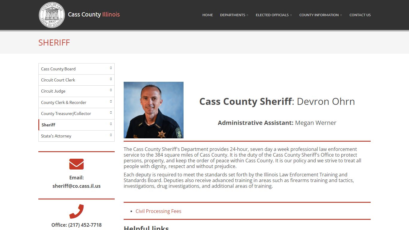 Sheriff - Cass County Illinois