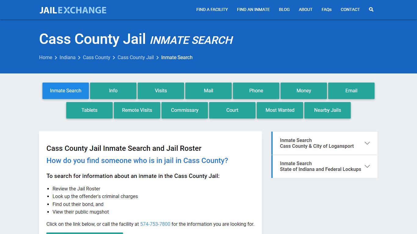 Cass County Jail Inmate Search - Jail Exchange