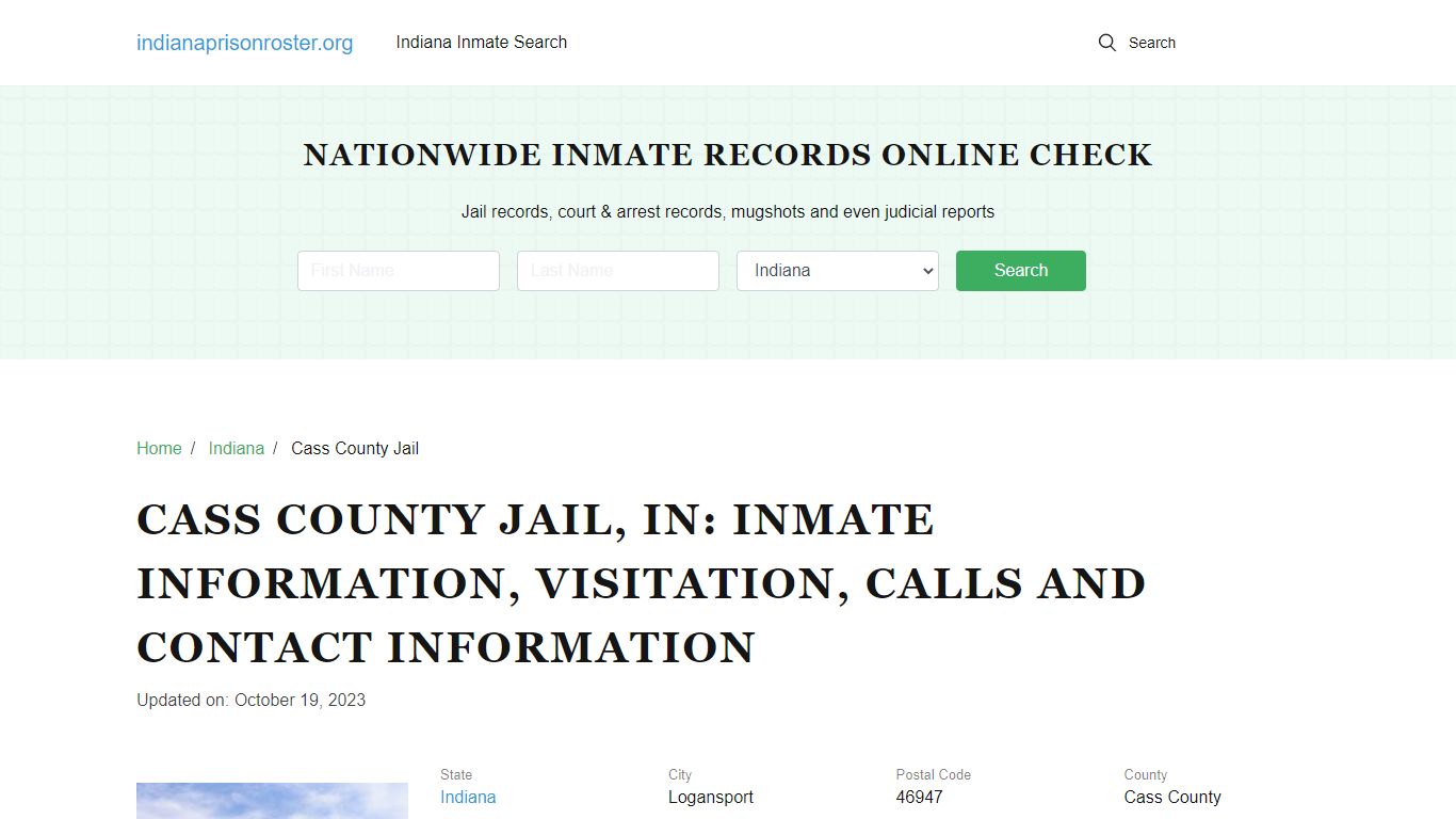 Cass County Jail, IN Offender Lookup, Visitation, & Contact Details