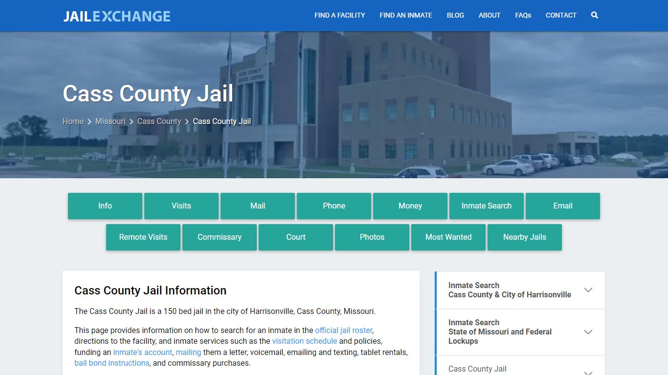 Cass County Jail, MO Inmate Search, Information