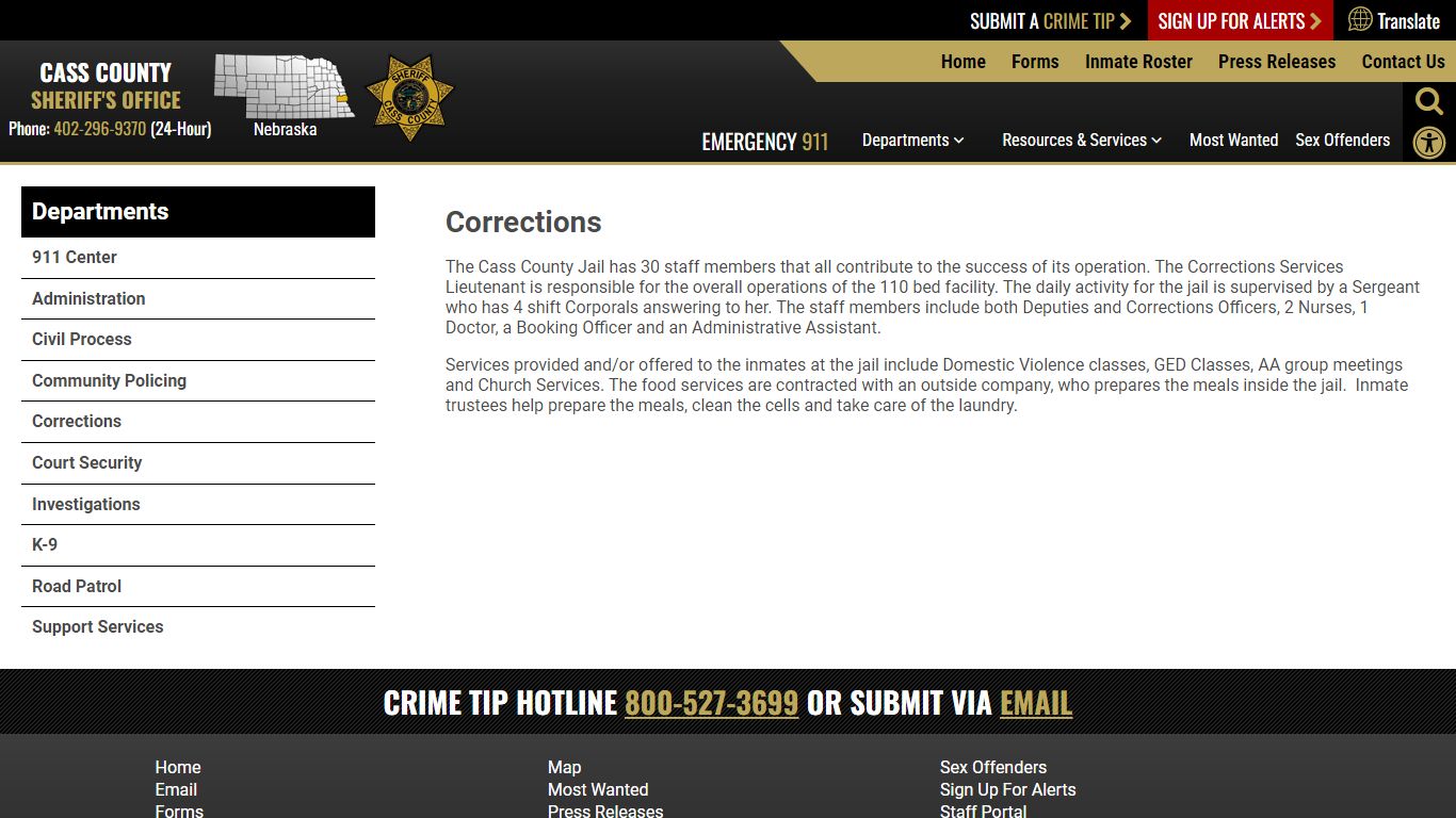 Corrections | Cass County NE Sheriff's Office