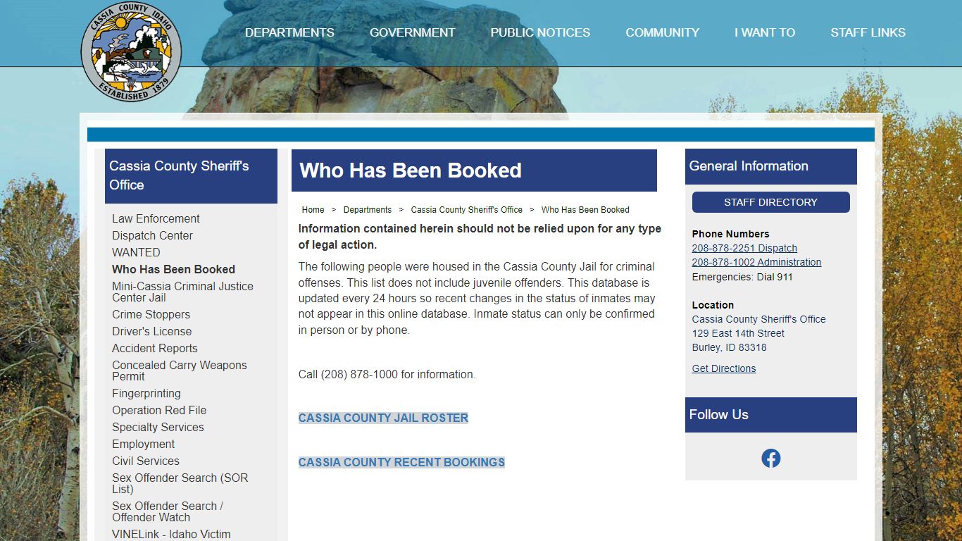 Cassia County, Idaho - Who Has Been Booked