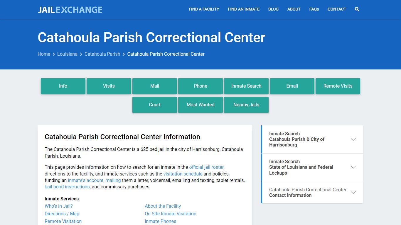 Catahoula Parish Correctional Center, LA Inmate Search, Information