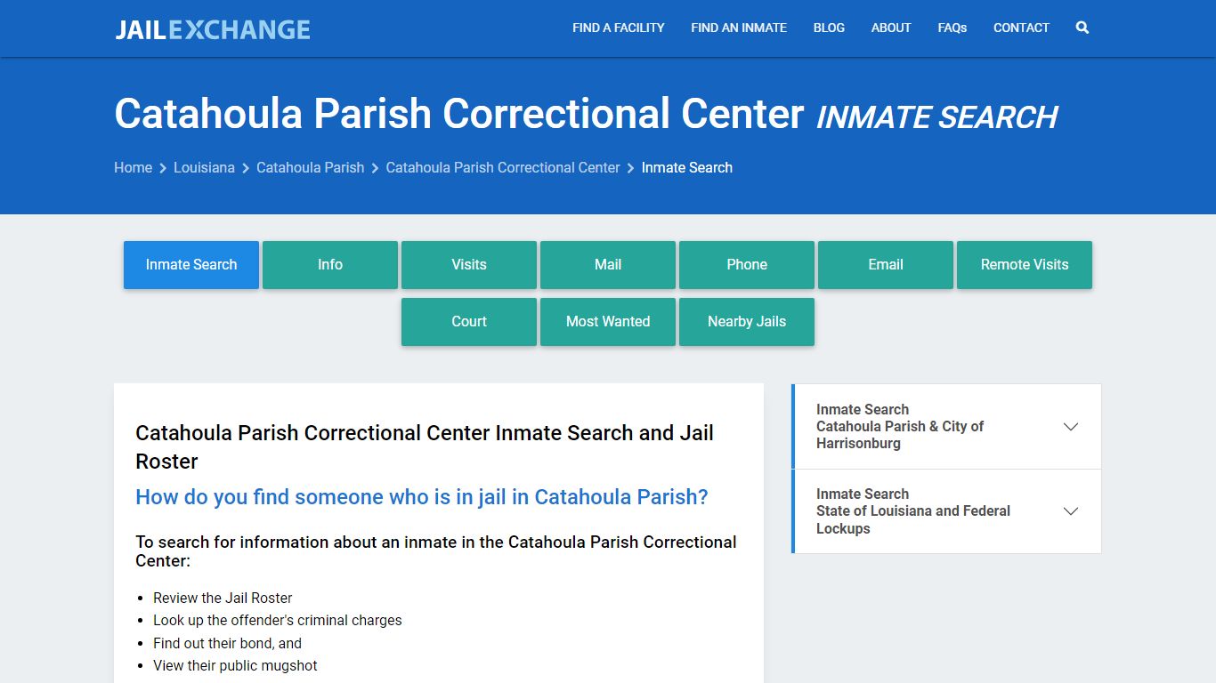 Catahoula Parish Correctional Center Inmate Search