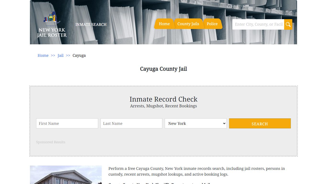 Cayuga County Jail | Jail Roster Search