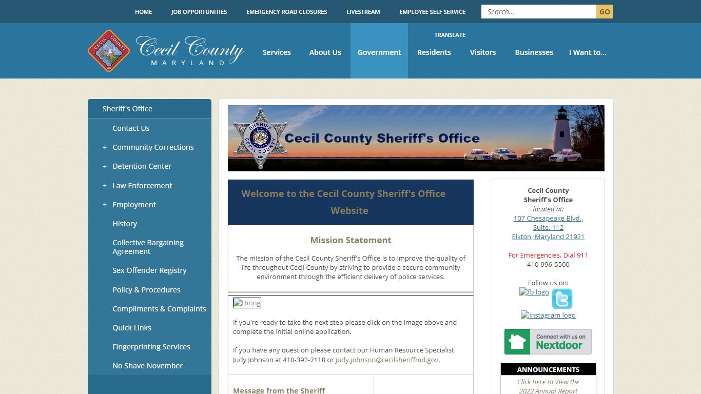 Sheriff's Office | Cecil County