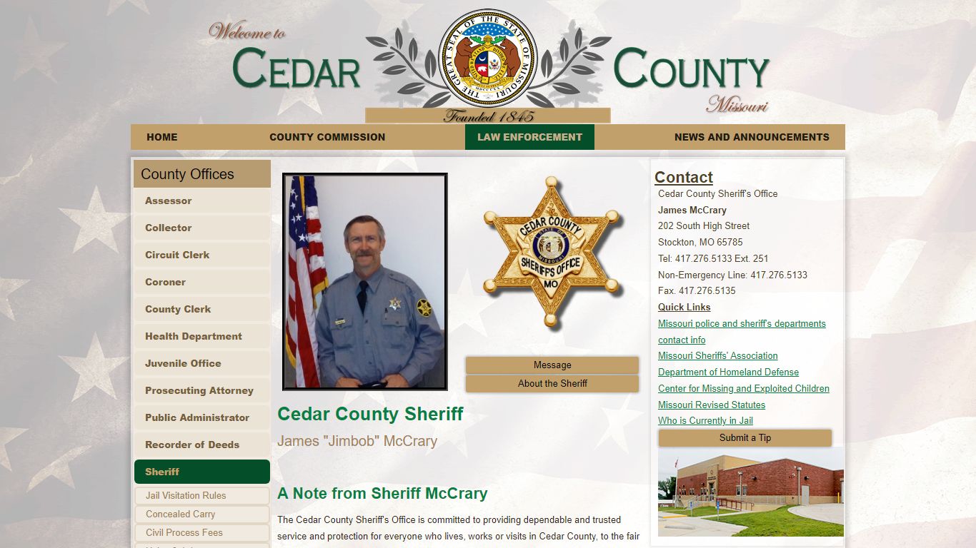 Sheriff - Cedar County Missouri