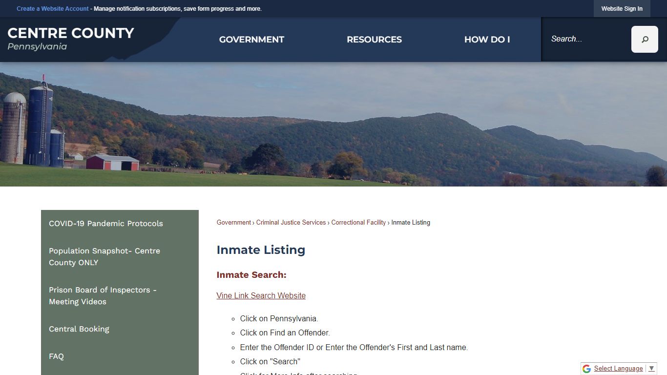 Inmate Listing | Centre County, PA - Official Website