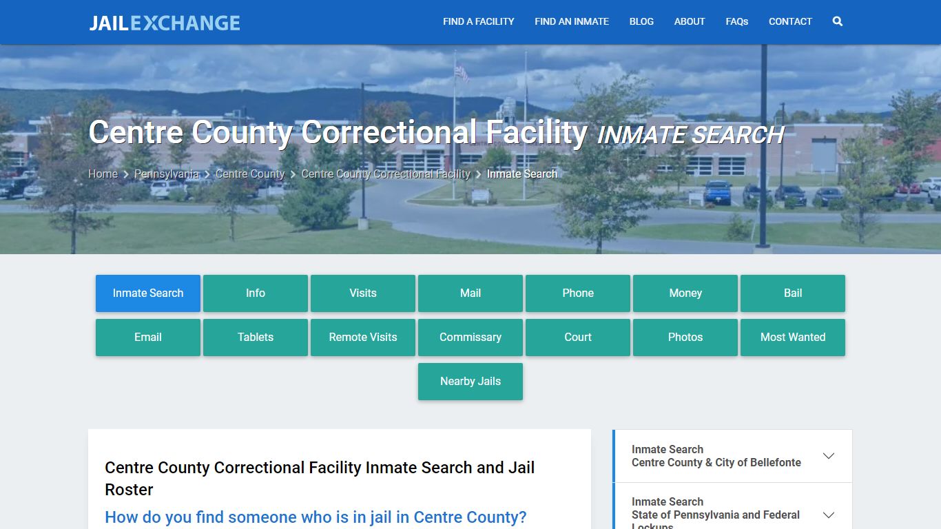 Centre County Correctional Facility Inmate Search - Jail Exchange