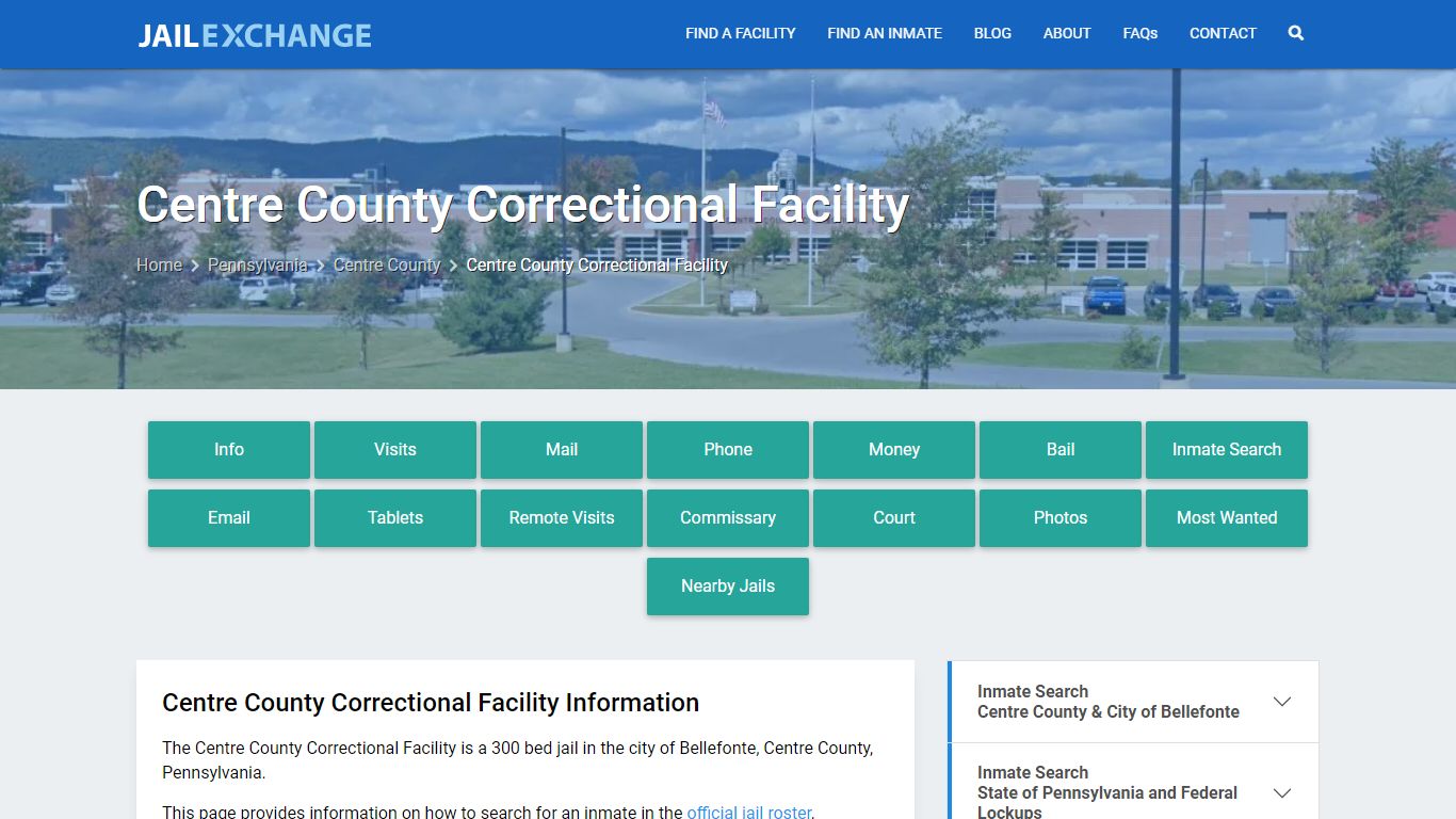 Centre County Correctional Facility, PA Inmate Search, Information