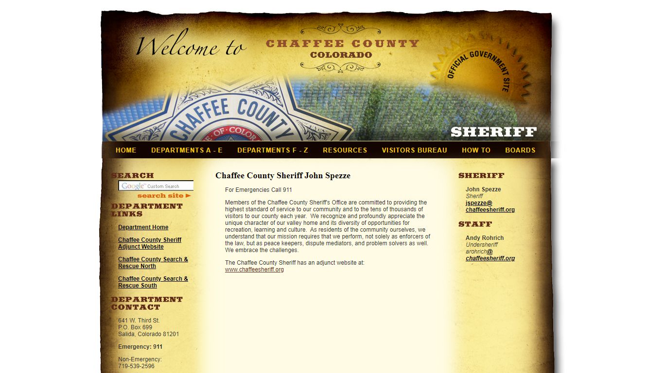 Sheriff - Chaffee County, Colorado