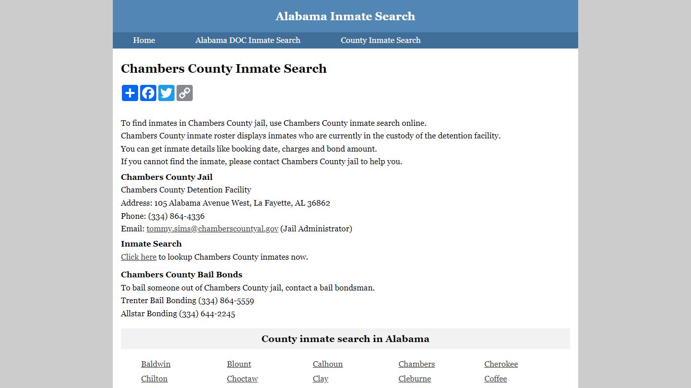 Chambers County Inmate Search