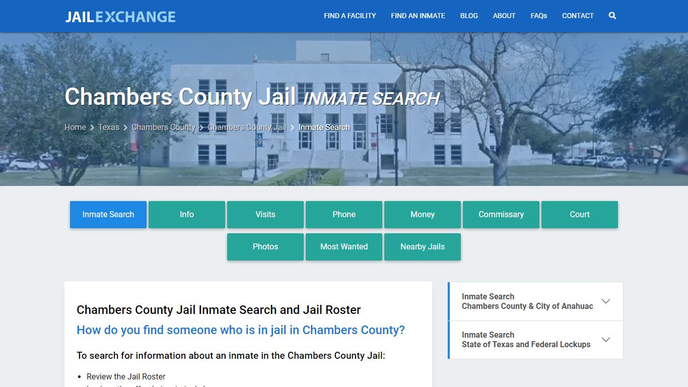 Inmate Search: Roster & Mugshots - Chambers County Jail, TX