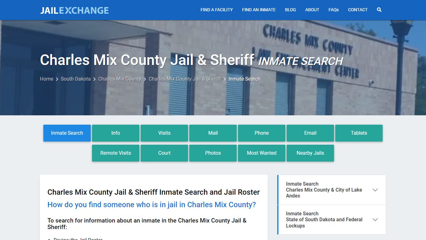 Charles Mix County Jail & Sheriff Inmate Search - Jail Exchange