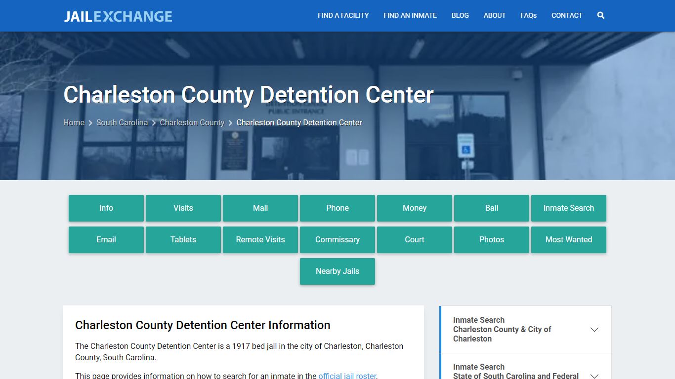 Charleston County Detention Center, SC Inmate Search, Information