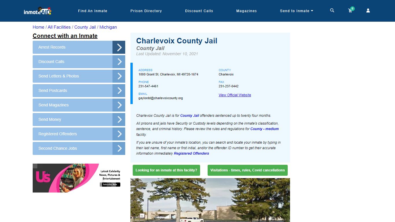 Charlevoix County Jail - Inmate Locator - Charlevoix, MI