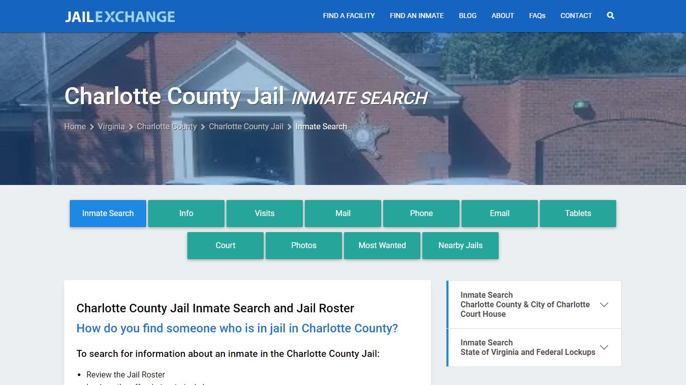 Inmate Search: Roster & Mugshots - Charlotte County Jail, VA