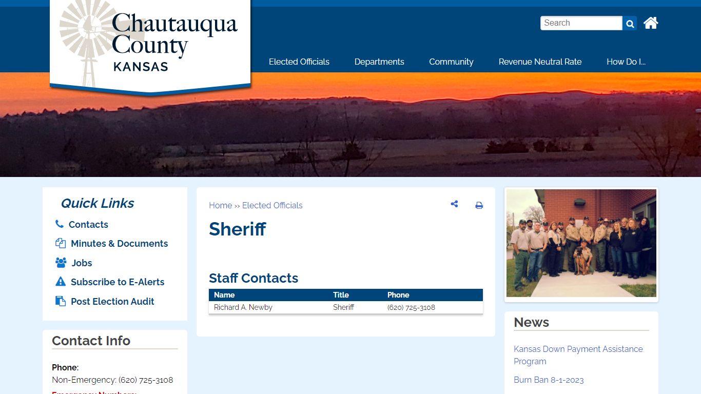 Sheriff | Chautauqua County, KS