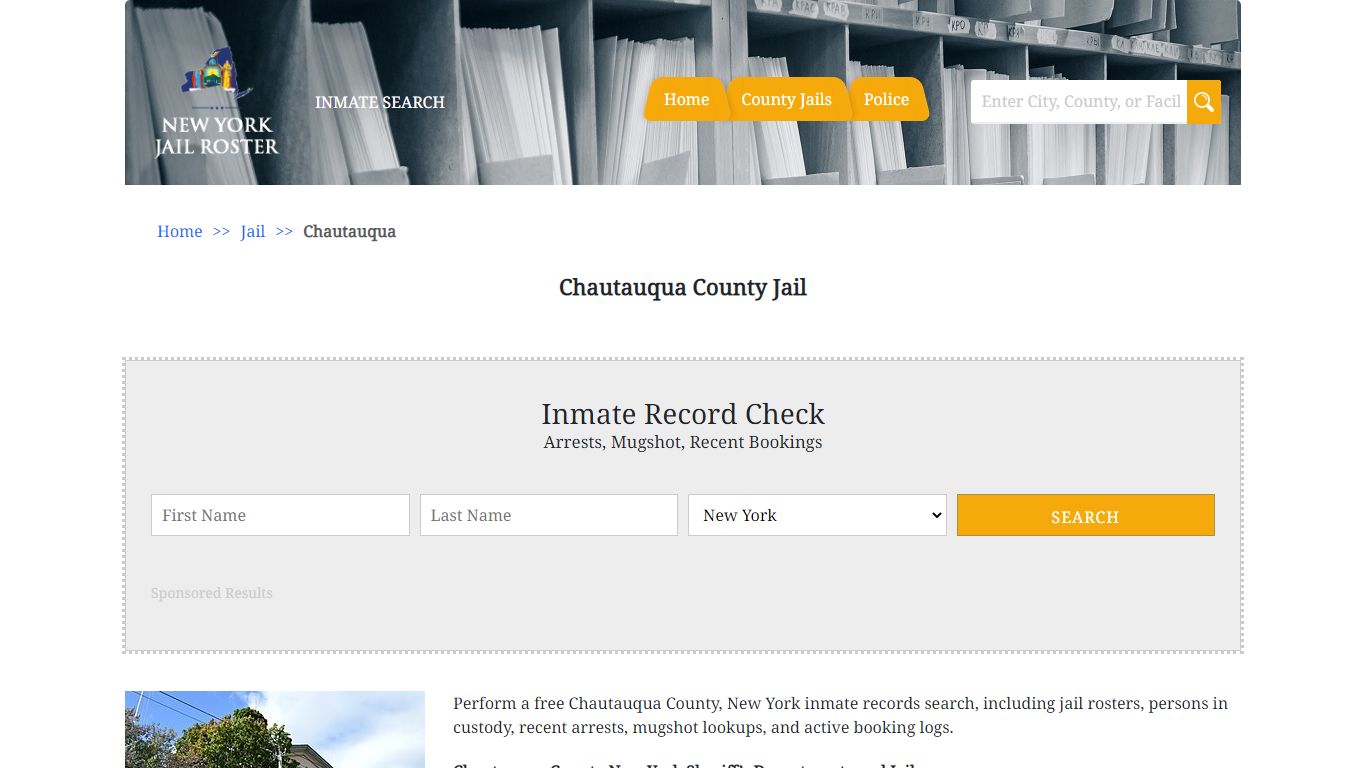 Chautauqua County Jail | Jail Roster Search