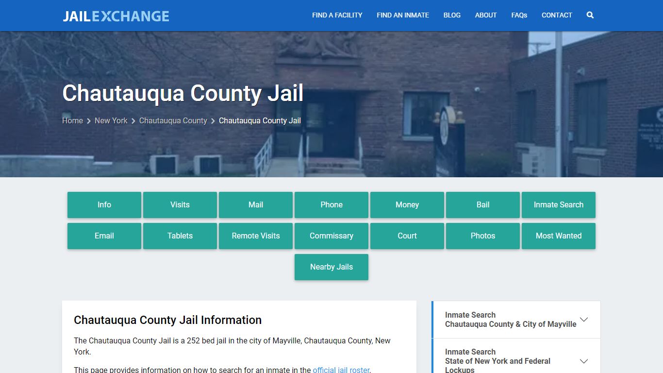 Chautauqua County Jail, NY Inmate Search, Information
