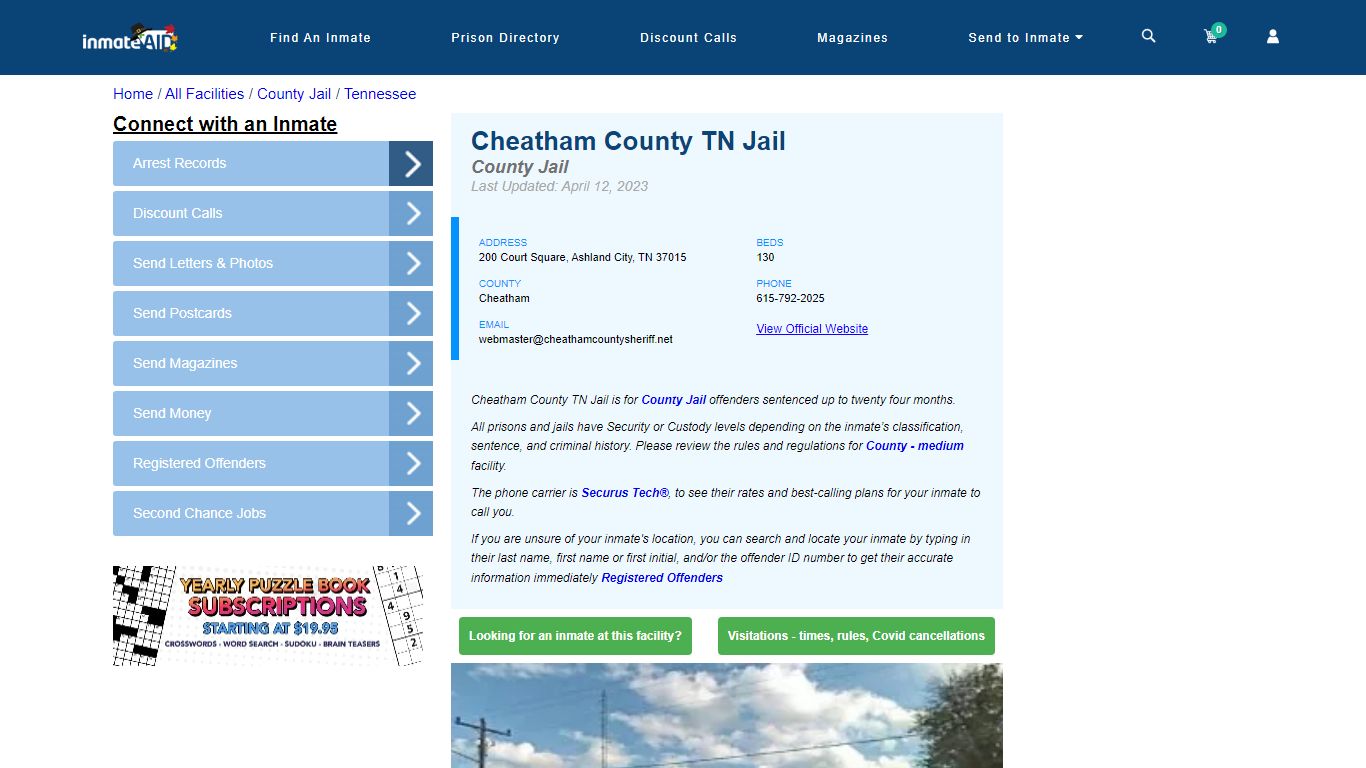 Cheatham County TN Jail - Inmate Locator - Ashland City, TN
