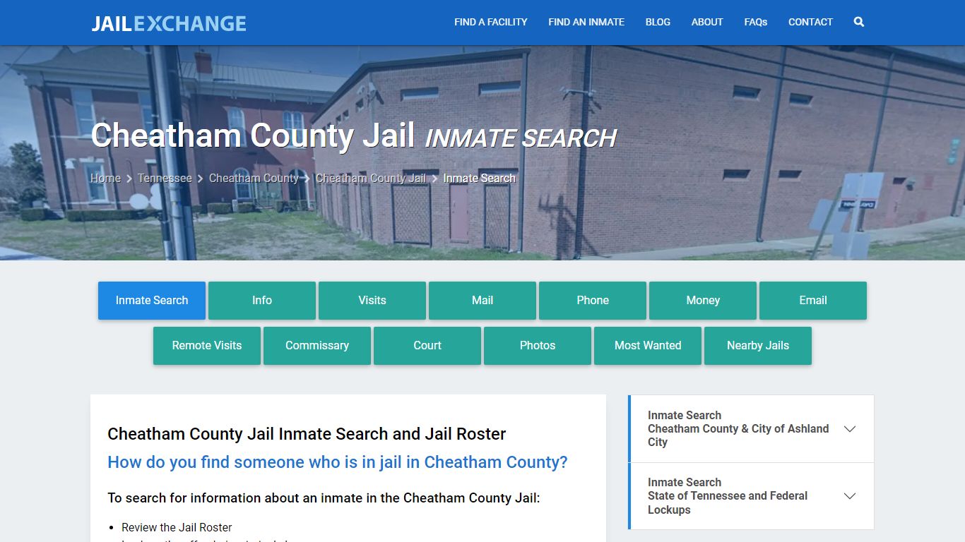 Inmate Search: Roster & Mugshots - Cheatham County Jail, TN