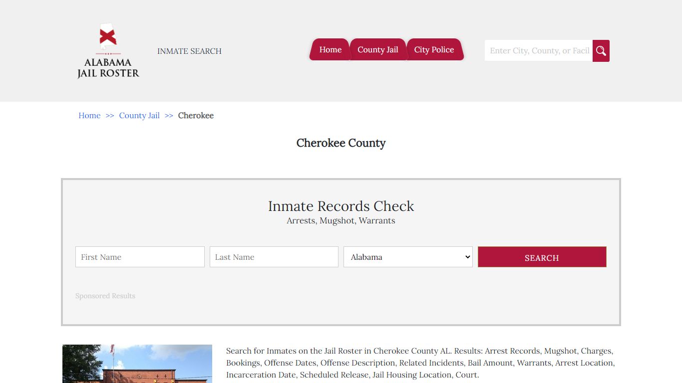 Cherokee County | Alabama Jail Inmate Search