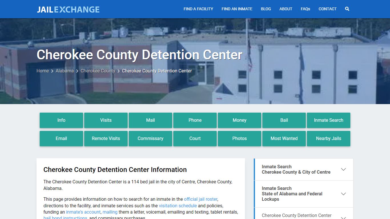 Cherokee County Detention Center, AL Inmate Search, Information